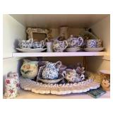 Collection of Vintage Porcelain Vases, Creamers, Sugar Bowls and Decorative Dishes