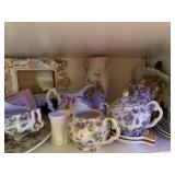 Collection of Vintage Porcelain Vases, Creamers, Sugar Bowls and Decorative Dishes