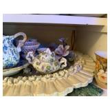 Collection of Vintage Porcelain Vases, Creamers, Sugar Bowls and Decorative Dishes