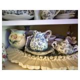 Collection of Vintage Porcelain Vases, Creamers, Sugar Bowls and Decorative Dishes