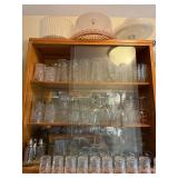 Collection of Vintage Glassware Including Tumblers, Goblets, and Serving Pieces