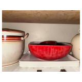 Vintage Kitchenware and Collectibles Assortment with Crock, Bowls, Jug, and Decorative Box