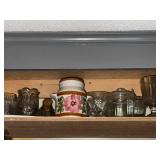 Collection of Vintage Glassware and Ceramic Flower Jar