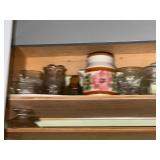Collection of Vintage Glassware and Ceramic Flower Jar