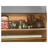Collection of Vintage Glassware and Ceramic Flower Jar