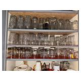 Large Collection of Glass Drinkware, Dishes, and Kitchen Utensils