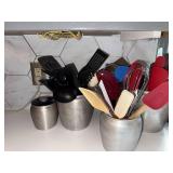 Large Collection of Glass Drinkware, Dishes, and Kitchen Utensils