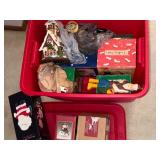 Christmas Holiday Decor Collection with Musical Figurines and Santa Dolls