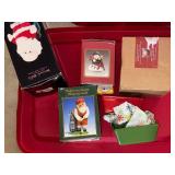 Christmas Holiday Decor Collection with Musical Figurines and Santa Dolls