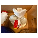 Collection of Colorful Dishes, Vintage Kitchenware and Spice Rack