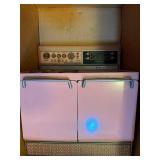 Vintage Metal Pink Toy Kitchen Set with Stove, Tinware, and Iron