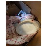 Box of Assorted Vintage Glassware, Porcelain, and Metal Decor Collectibles