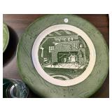 Colonial Homestead Green Transferware Dish Set by Royal USA