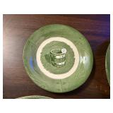 Colonial Homestead Green Transferware Dish Set by Royal USA