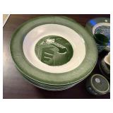 Colonial Homestead Green Transferware Dish Set by Royal USA