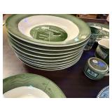 Colonial Homestead Green Transferware Dish Set by Royal USA