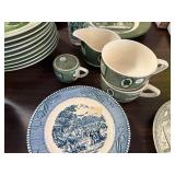 Colonial Homestead Green Transferware Dish Set by Royal USA