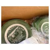 Colonial Homestead Green Transferware Dish Set by Royal USA
