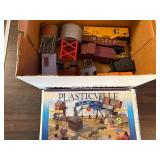 Plasticville O Scale Model Train Cars and Building Accessories Kit
