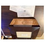 Standard Burl Finish Memorial Urn Chest Kit with Accessories