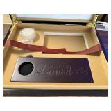 Standard Burl Finish Memorial Urn Chest Kit with Accessories