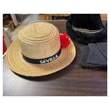 Collection of Vintage Hats and Spats Including Straw, Felt, and U.S. Open Styles