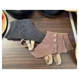Collection of Vintage Hats and Spats Including Straw, Felt, and U.S. Open Styles