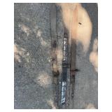 Set of 3 Vintage Wooden Skis with Leather Straps