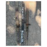 Set of 3 Vintage Wooden Skis with Leather Straps