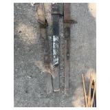Set of 3 Vintage Wooden Skis with Leather Straps