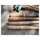 Lot of 4 Vintage Wooden Baseball Bats and 4 Croquet Mallets