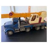 Vintage Metal and Plastic Toy Crane Truck with Extendable Boom