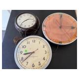 Lot of 3 Vintage Wall Clocks Electric Assorted Styles
