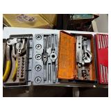 Set of 4 Vintage Tool Kits Including Tap and Die, Punch, and Flaring Tools