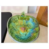 Set of 2 Iridescent Gold Carnival Glass Bowls with Original Box