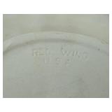 Red Wing USA Embossed Oval Ceramic Platter with Terracotta Bird Waterer and Box