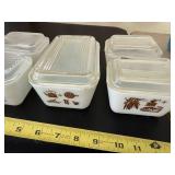 Set of 5 Vintage Pyrex Refrigerator Dishes with Lids
