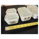 Set of 5 Vintage Pyrex Refrigerator Dishes with Lids