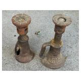 Pair of Vintage 15x6 Jacks by T&BCo Cast Iron Screw Type