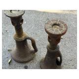 Pair of Vintage 15x6 Jacks by T&BCo Cast Iron Screw Type