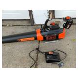 Black+Decker 60V Cordless Leaf Blower with Battery and Charger Working Condition