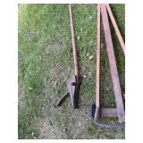 Group of Antique Tools including an Antique Hand Truck and Post Hole Digger