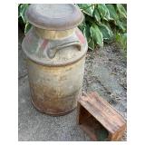 Vintage Metal Milk Can and Winchester Air Rifle Shot Wooden Box