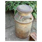 Vintage Metal Milk Can and Winchester Air Rifle Shot Wooden Box