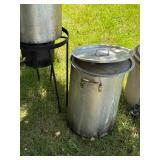 Outdoor Turkey Fryer with Aluminum Stock Pots with Lids and Propane Burner Stand