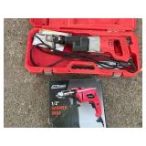 Tool Shop 1/2 Inch Hammer Drill and Milwaukee Sawzall Reciprocating Saw Set