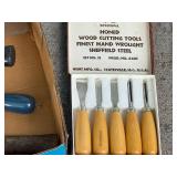 Mixed Hand Tool and Bit Set with Hammers, Drill Bits, and Wood Carving Tools