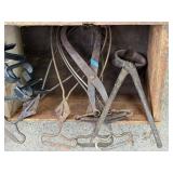 Collection of Vintage Branding Iron and Blacksmith Tongs