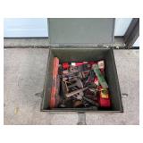 Vintage Metal Tool Box with Assorted Hand Tools