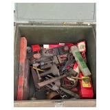 Vintage Metal Tool Box with Assorted Hand Tools